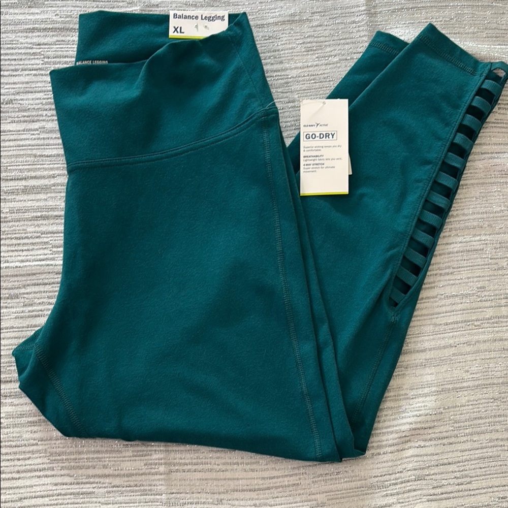Old Navy Blue Leggings with Stylish Side Detail Size Medium
